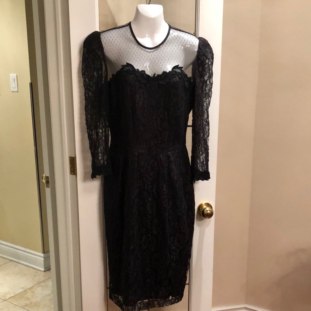Vintage Nancy Johnson Black Lace Dress